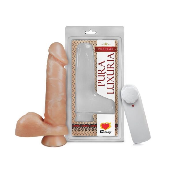 Prótese Vibrador Externo Com Escroto 16 X 3,5Cm Sexy Fantasy