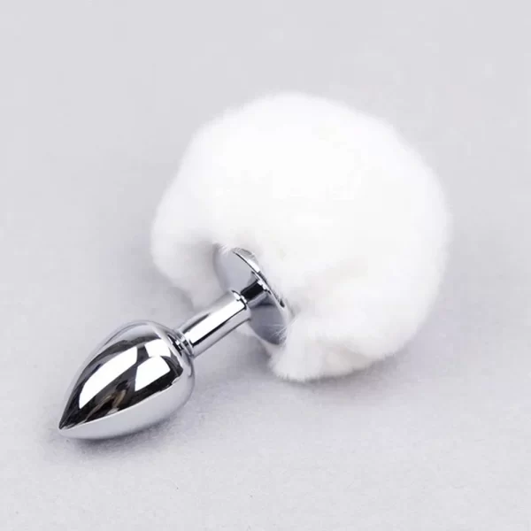 Plug Anal P Em Metal 5,5 X 2,6Cm Com Pompom