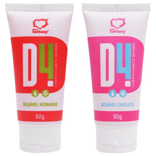 D4 Lubrificante Beijável Sabor E Aroma 60G Sexy Fantasy