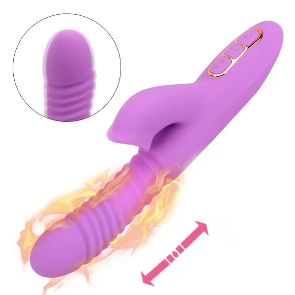 Vibrador Vai Vem Angellia 7 Vibrações Língua e Aquecimento