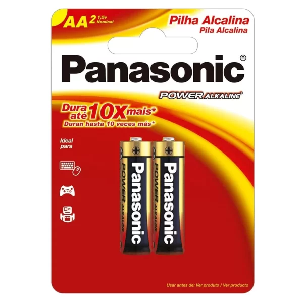 Pilha Panasonic Alcalina AA Pequena 2x1