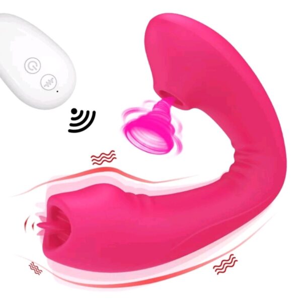 Vibrador Ponto G Suga e Lambe com 10 velocidades e Controle Remoto