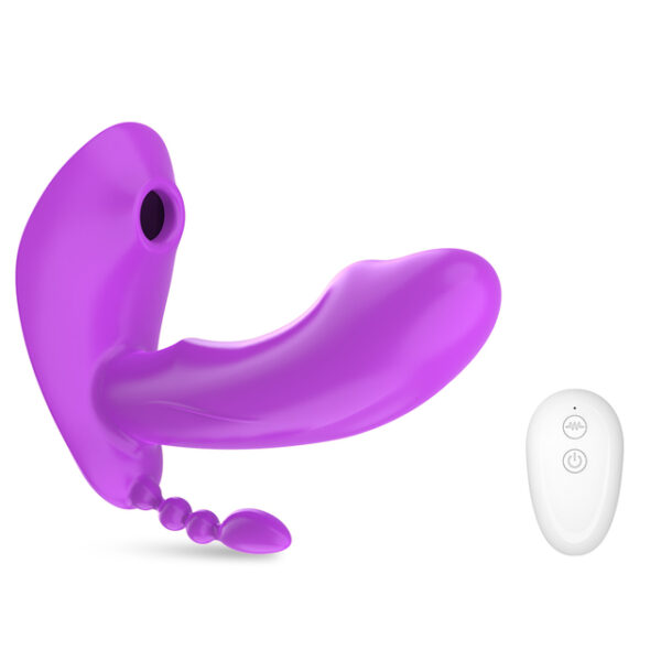 Vibrador 3 em 1 Sugador Ponto G e Ânus