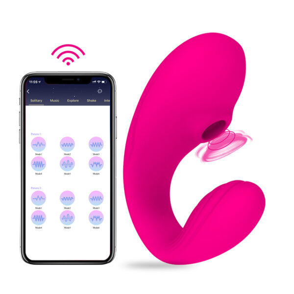 Vibrador App Controle a Distância Dupla Função Sugador e Ponto G