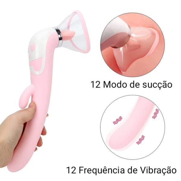 Vibrador Duplo Sugador e Ponto G