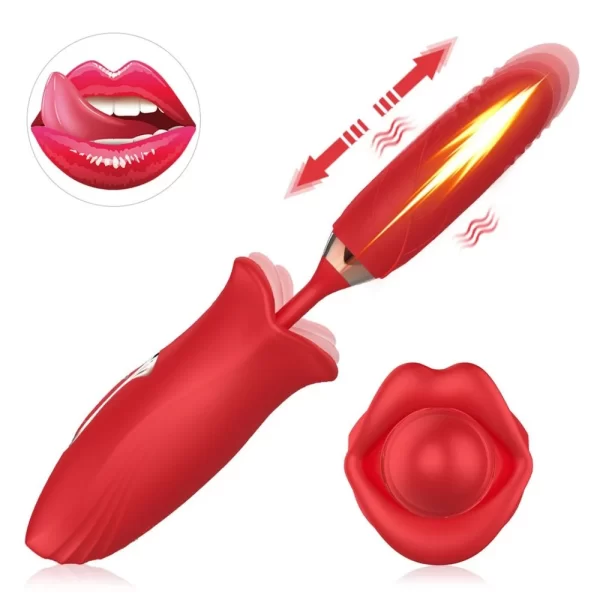 Vibrador Honey Mouth Formato De Boca e Penetrador Vai e Vem 10 Modos De Estimulação