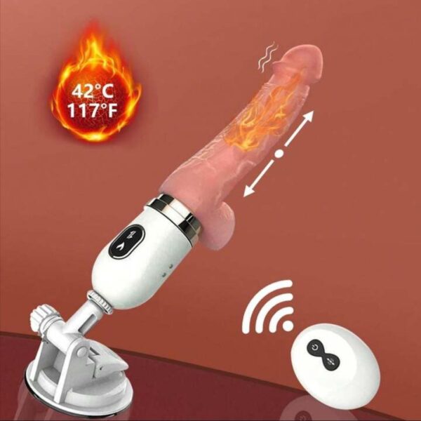 Cyclone Fire II G-Spot Prótese Realística com Vibro Rotação Escroto e Ventosa