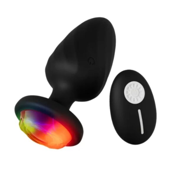 Plug Anal Vibrátorio Zorro Em Silicone Com Led E Controle Remoto MLPA6122