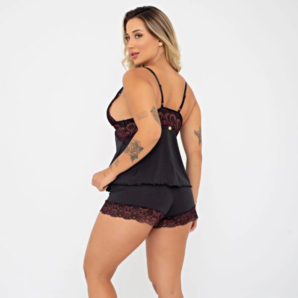 Baby Doll Bicolor Izabella Com Renda Patitex 874 - Imagem 4