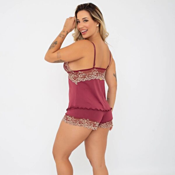 Baby Doll Bicolor Izabella Com Renda Patitex 874 - Imagem 8