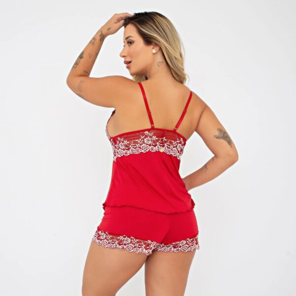 Baby Doll Bicolor Izabella Com Renda Patitex 874 - Imagem 6