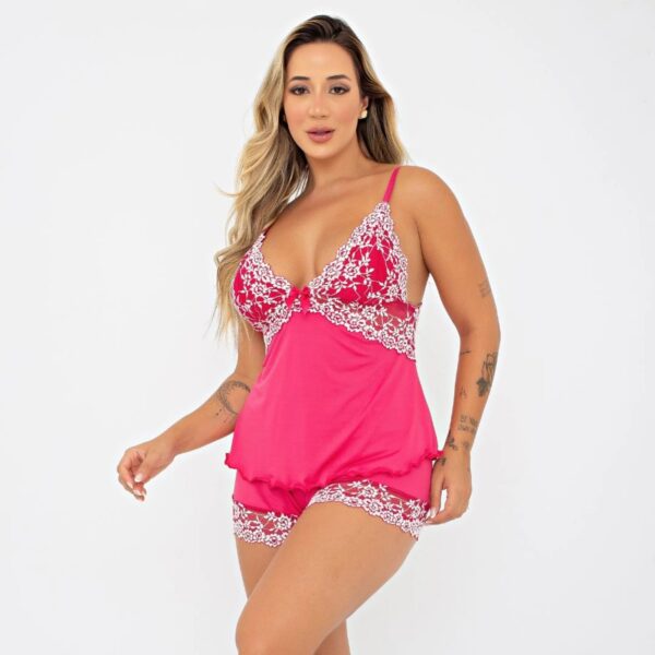 Baby Doll Bicolor Izabella Com Renda Patitex 874 - Imagem 11