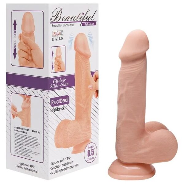 Pênis Realístico Vibrador Ventosa 21,8 X 4,3Cm
