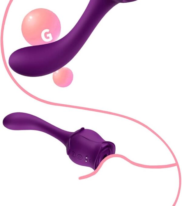 Vibrador Rosa Duplo Ponto G e Sugador - Imagem 12