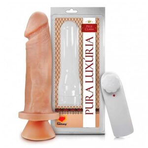 Prótese Pura Luxúria com Vibro e Ventosa 17,5 x 4cm Sexy Fantasy
