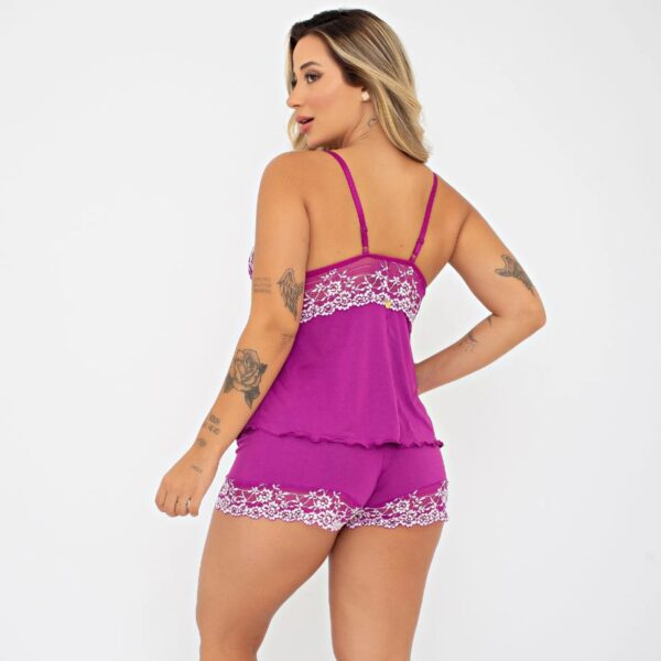 Baby Doll Bicolor Izabella Com Renda Patitex 874 - Imagem 13