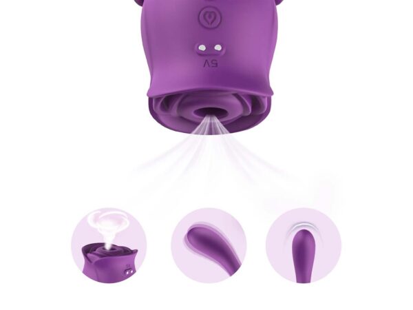 Vibrador Rosa Duplo Ponto G e Sugador - Imagem 6