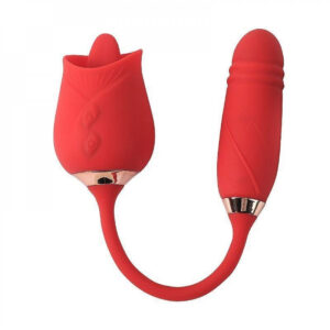 VIBRADOR PONTO G E CLITÓRIS VAI E VEM ROSA 2 FLOWERY PLUS
