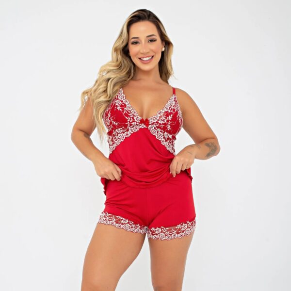 Baby Doll Bicolor Izabella Com Renda Patitex 874