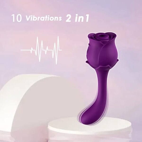 Vibrador Rosa Duplo Ponto G e Sugador - Imagem 14