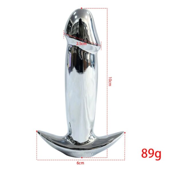 Plug Anal Em Aço Formato De Pênis Com 10 Modos De Vibração - Imagem 6