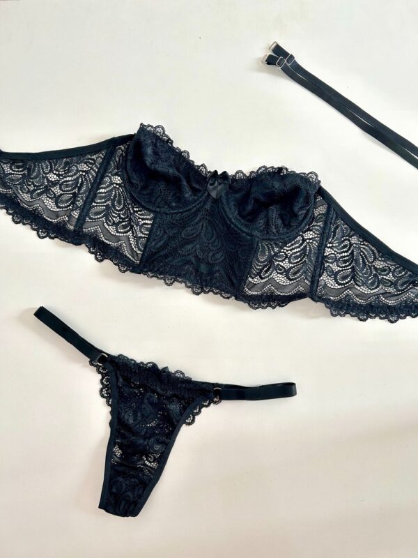 Conjunto Corset Luara Em Renda - Imagem 9
