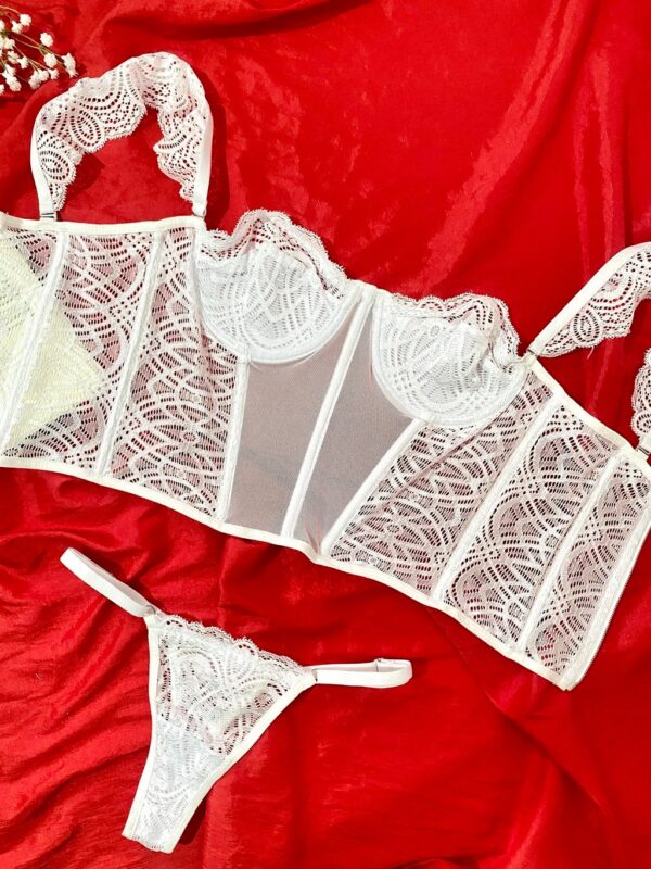 Conjunto Corset Flora Em Renda - Imagem 2