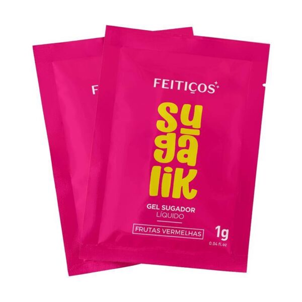 Sachê Sugalik Gel Sugador Líquido Beijável Com Pulsação 1G Feitiços - Imagem 3