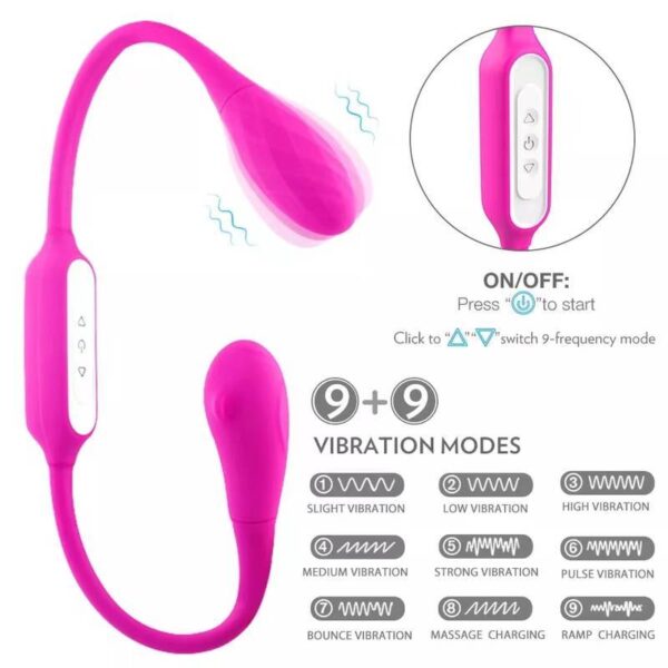 Vibrador Duplo Flexível  Unissex 12 Vibrações S-Hande  YSFG221 - Imagem 5