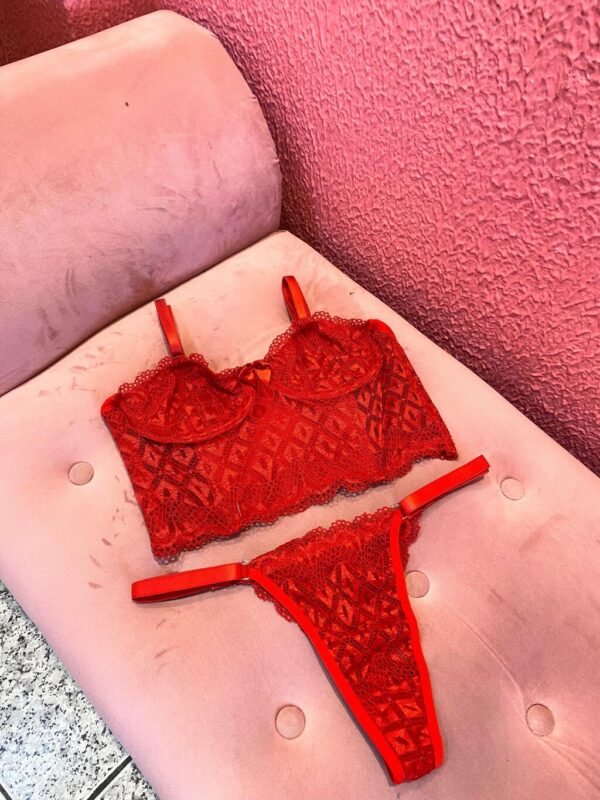 Conjunto Corset Luara Em Renda - Imagem 8