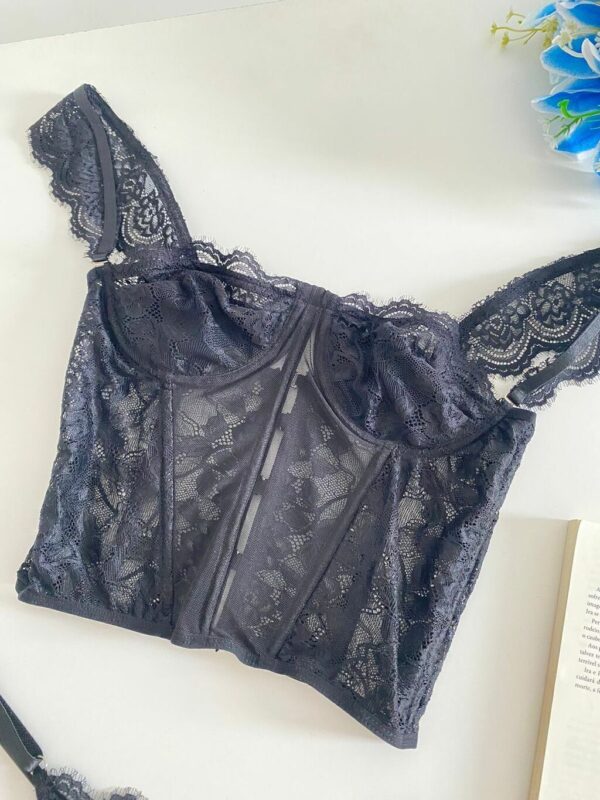 Conjunto Corset Flora Em Renda - Imagem 22