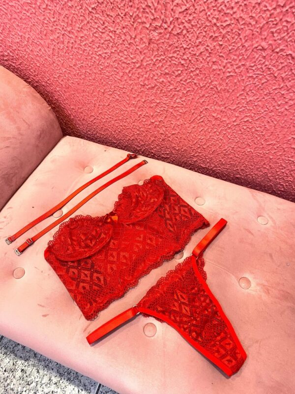 Conjunto Corset Luara Em Renda - Imagem 7