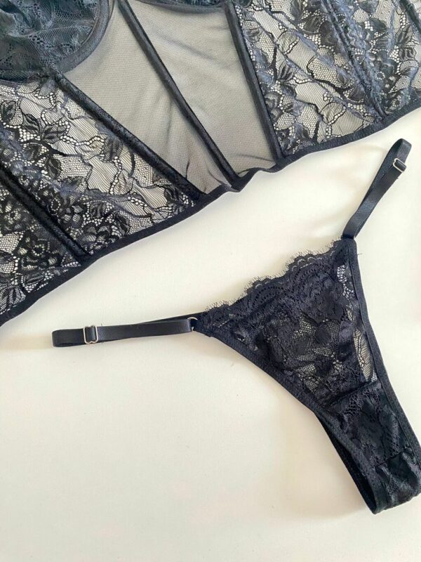 Conjunto Corset Flora Em Renda - Imagem 19