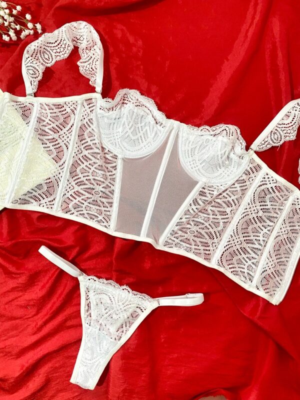 Conjunto Corset Flora Em Renda - Imagem 4