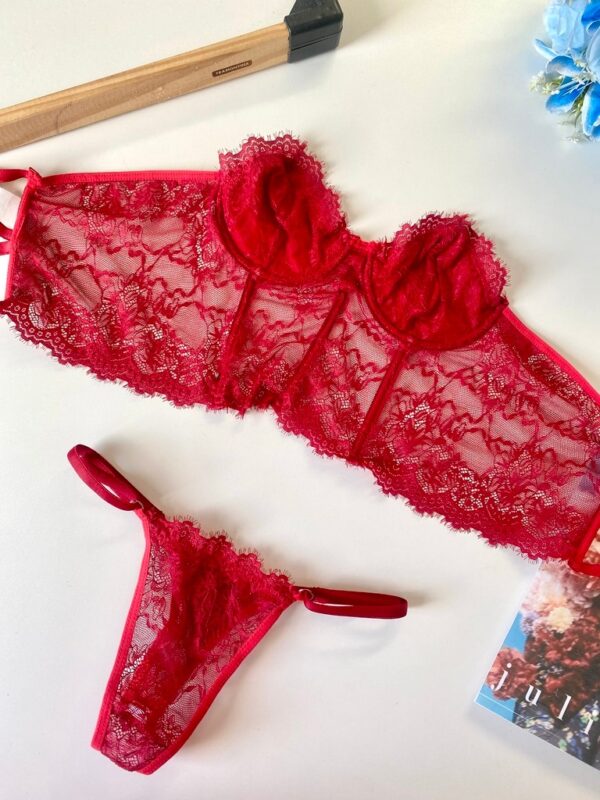 Conjunto Corset Virgínia chantilly - Imagem 8