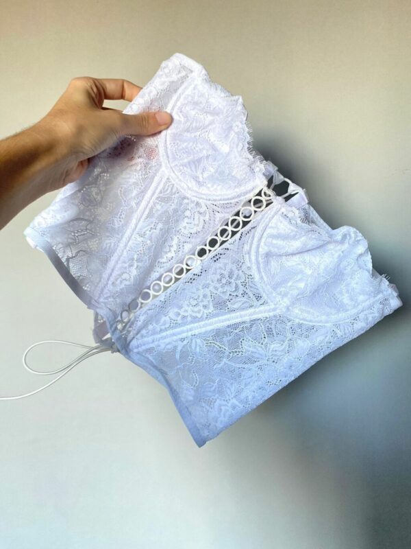Conjunto Corset Mencía Em Renda - Imagem 7