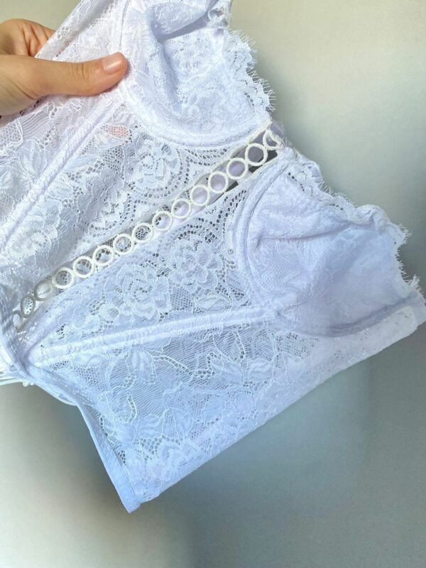 Conjunto Corset Mencía Em Renda - Imagem 9
