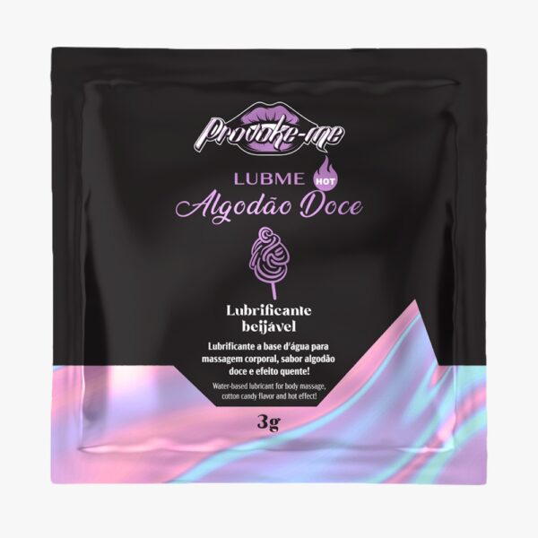 SACHÊ LUBME LUBRIFICANTE ALGODÃO DOCE HOT BEIJÁVEL 3G PROVOKE-ME
