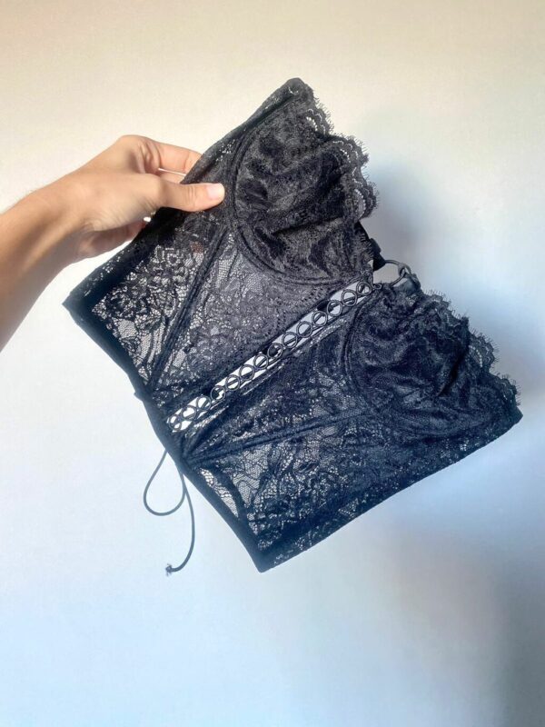 Conjunto Corset Mencía Em Renda - Imagem 4