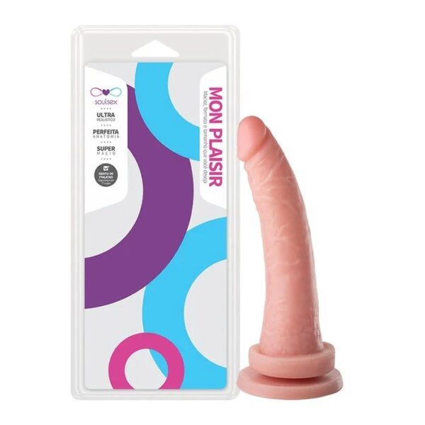 Prótese Maciça Realística Com Ventosa 17,5 X 3,5cm Soulsex